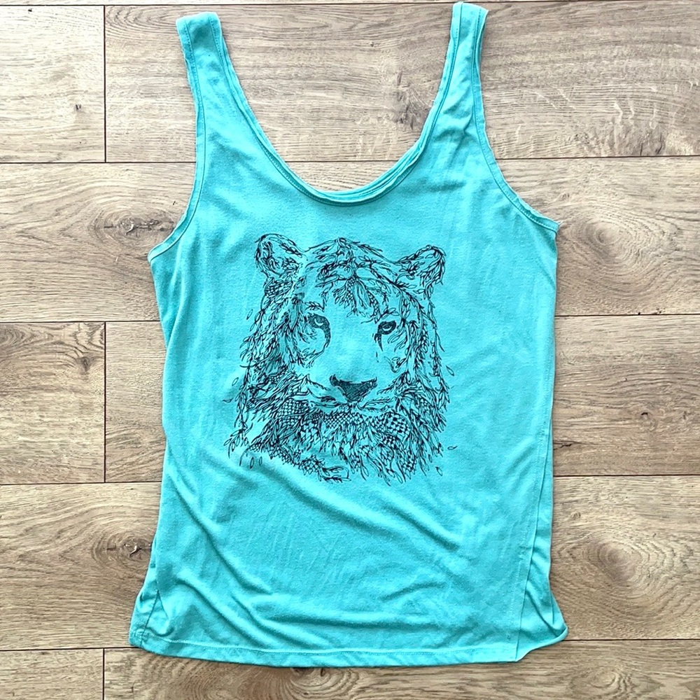 Turquoise Nature Tiger Tank Top